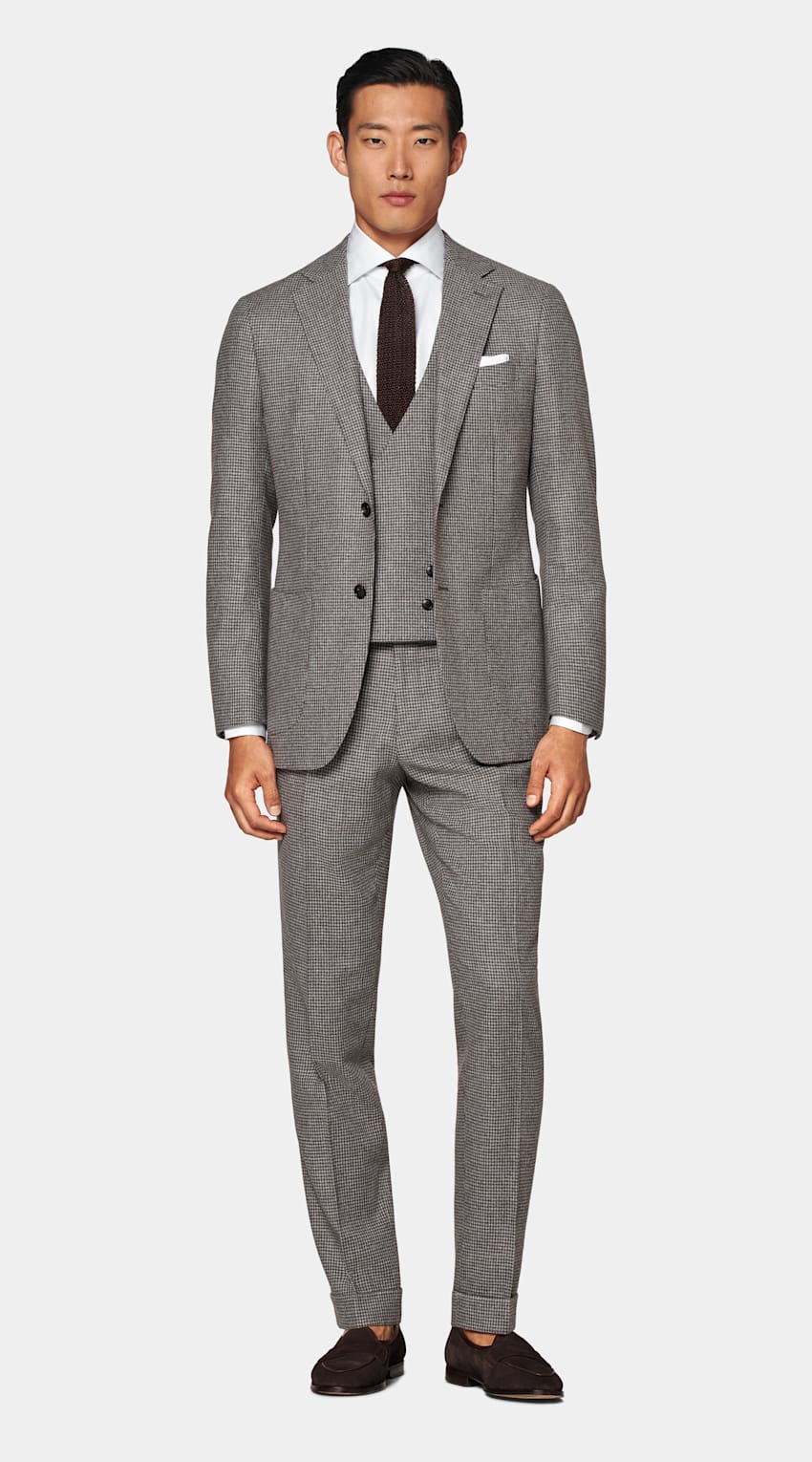Taupe Houndstooth Havana Suit