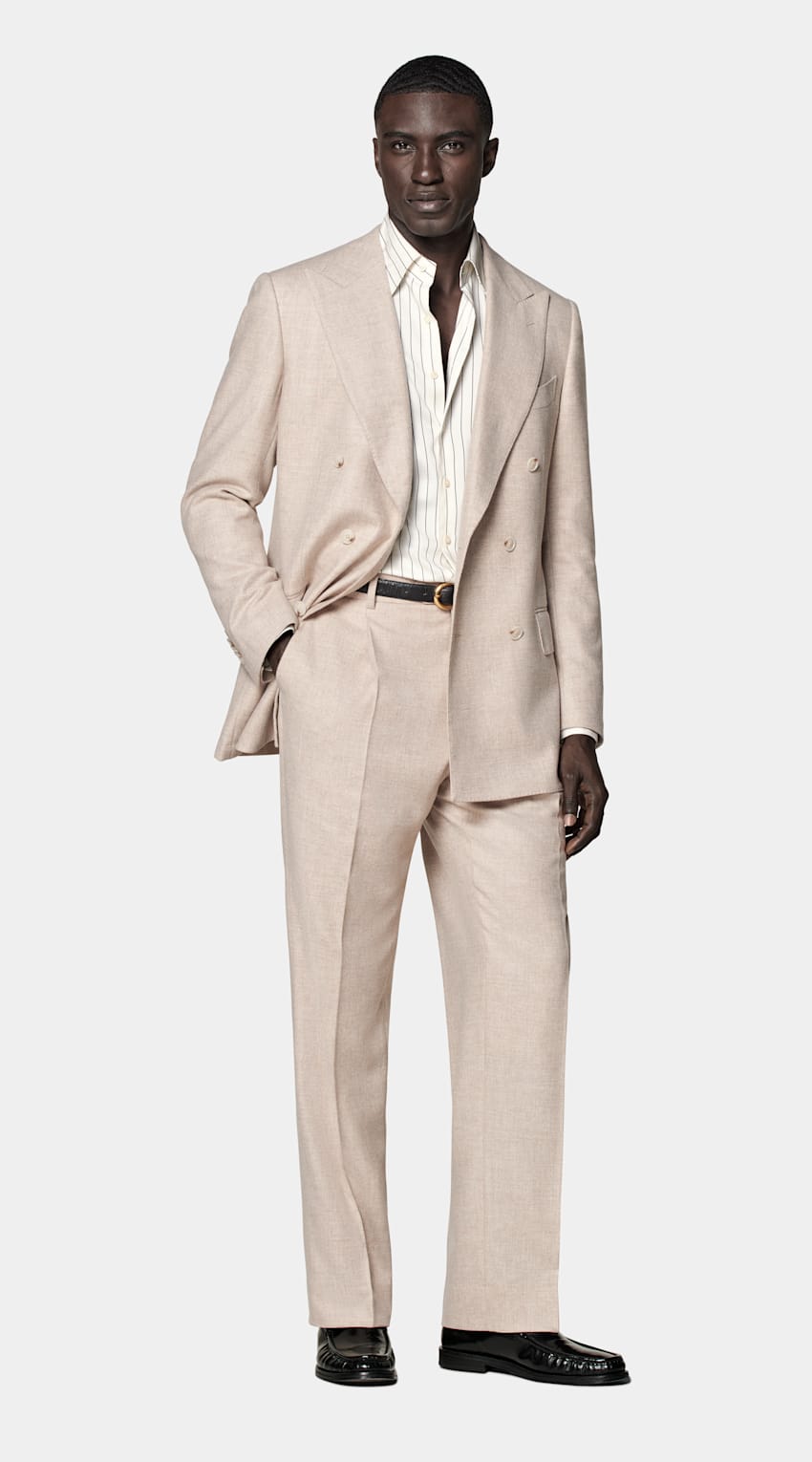 SUITSUPPLY Hiver Laine et cachemire par E.Thomas, Italie Costume Milano coupe Tailored couleur sable