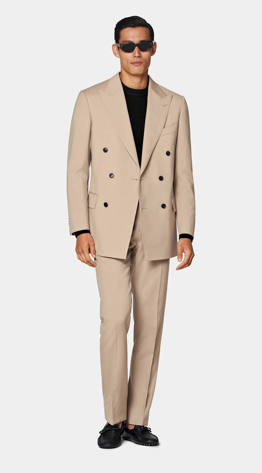 SUITSUPPLY All Season Wool Mohair by Botto Giuseppe, Italy Mid Brown Tailored Fit Milano Suit