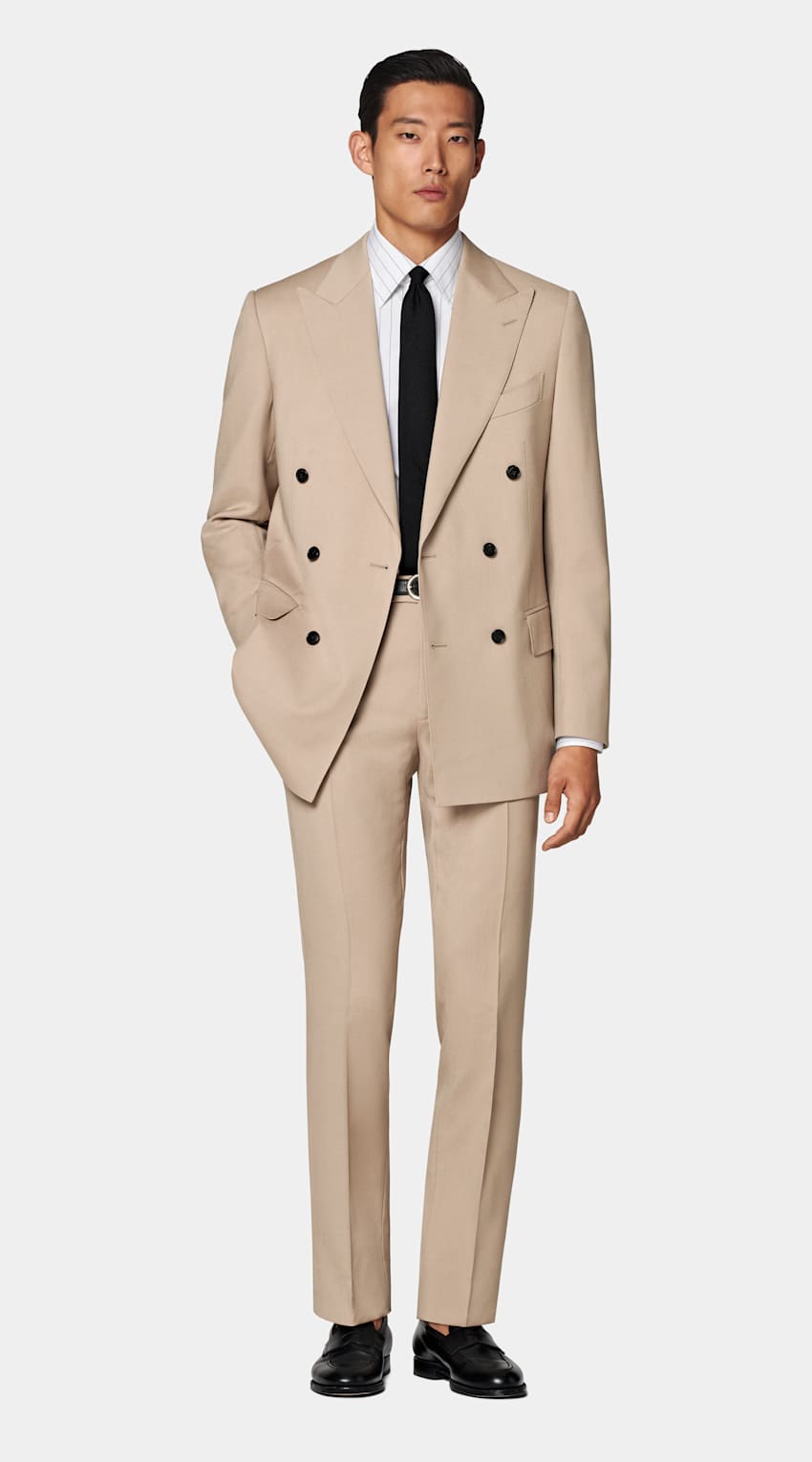 SUITSUPPLY All Season Ull Mohair från Botto Giuseppe, Italien Milano medelbrun kostym med tailored fit