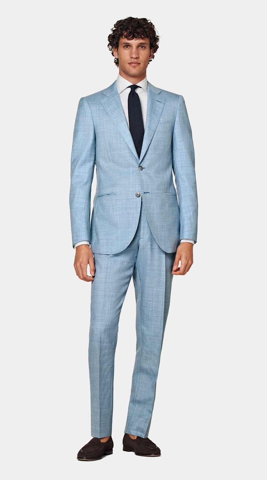 SUITSUPPLY Pure Tropical Wool by Vitale Barberis Canonico, Italy Light Blue Perennial Lazio Suit