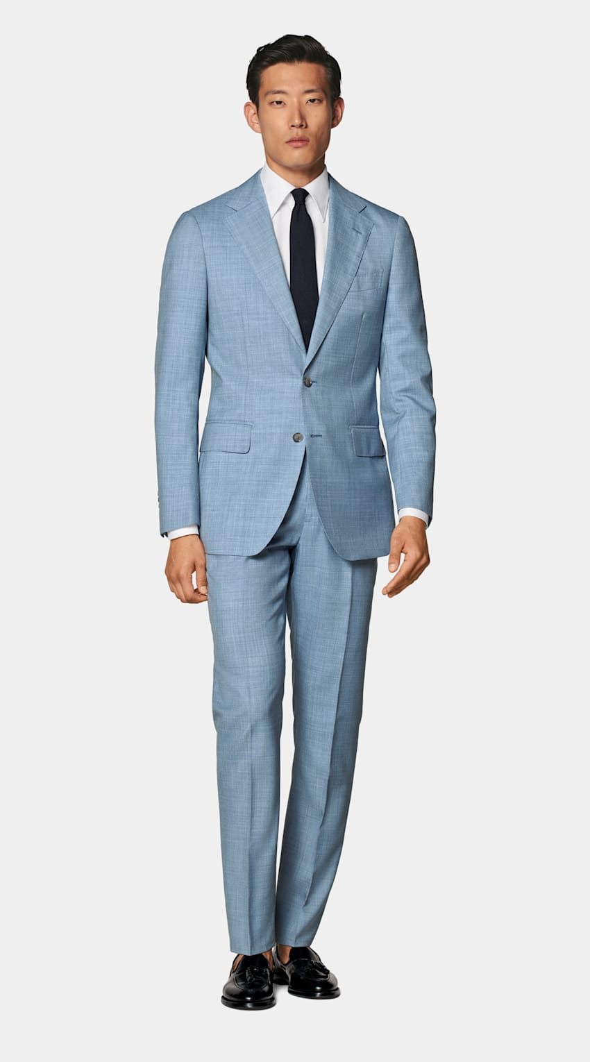 Light Blue Perennial Tailored Fit Havana Suit in Pure Tropical Wool SUITSUPPLY SUITSUPPLY United Arab Emirates