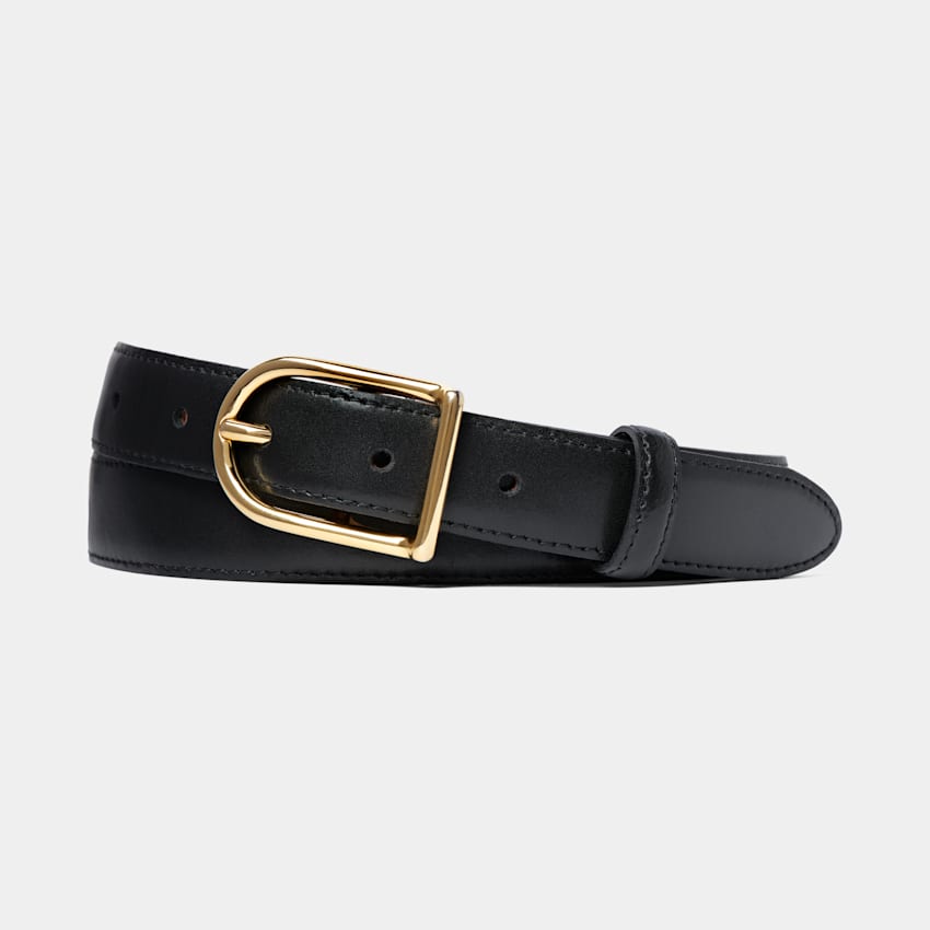 SUITSUPPLY Cuir de vache italien Ceinture noire