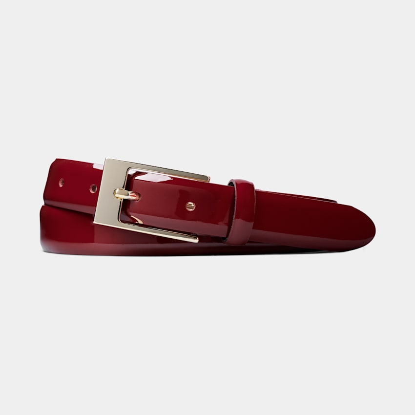 SUITSUPPLY Cuir de vache italien Ceinture rouge foncé