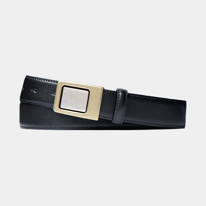 SUITSUPPLY Italian Cow Leather Black Belt