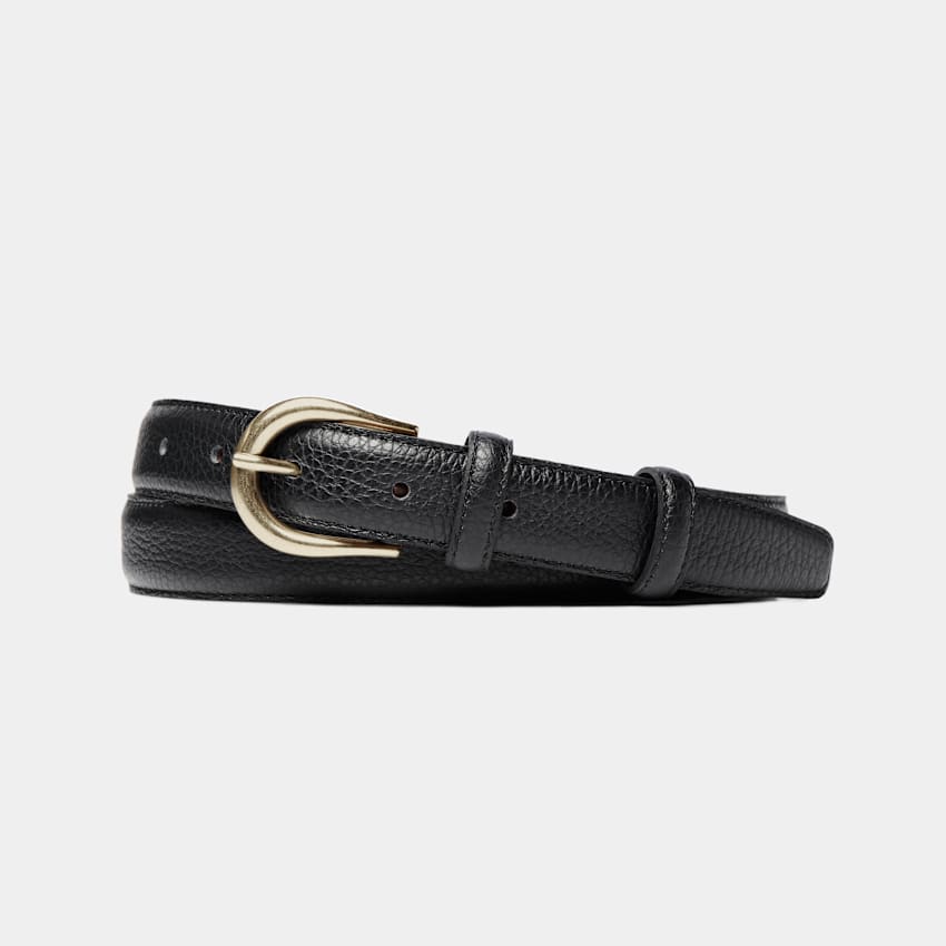 SUITSUPPLY Italian Cow Leather Black Belt