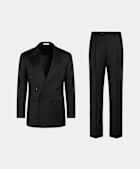 SUITSUPPLY All Season Wool Mohair by Vitale Barberis Canonico, Italy Black Relaxed Fit Roma Suit