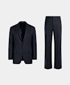 SUITSUPPLY Winter Reine Schurwolle von Savile Clifford, Vereinigtes K&ouml;nigreich Roma Anzug navy gestreift Relaxed Fit