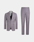 SUITSUPPLY Summer Wool Silk Linen by Rogna, Italy Purple Tailored Fit Havana Suit
