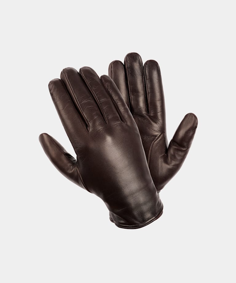 Gants marron fonc&eacute;