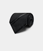 Corbata de jacquard negra a rayas