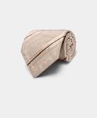 Corbata de jacquard a rayas marr&oacute;n claro