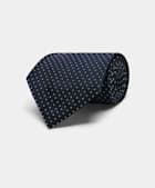 Prickig marinblå slips
