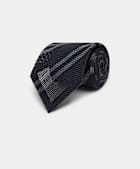 Navy Striped Grenadine Tie