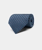 Krawatte blau mit floralem Muster