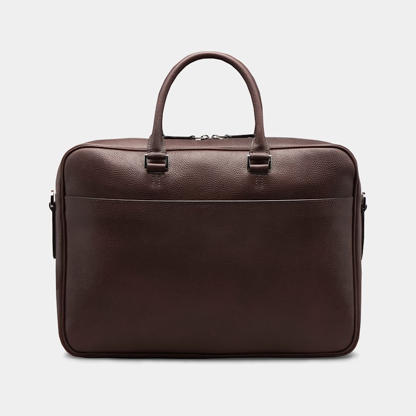 Brown Briefcase | Grain Calf Leather | Suitsupply Online Store