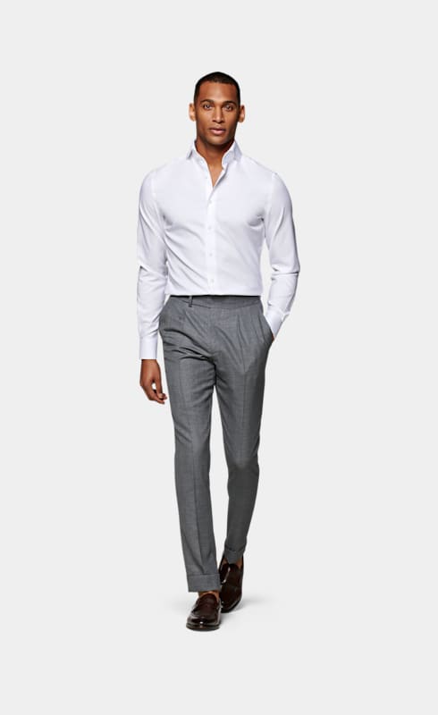 SUITSUPPLY  White Pinpoint Oxford Extra Slim Fit Shirt