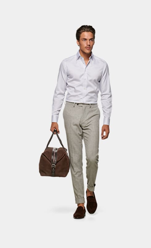 SUITSUPPLY  White Striped Slim Fit Shirt