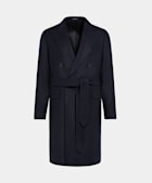 Navy Belted Overcoat