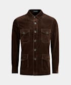 Dark Brown Relaxed Fit Shirt-Jacket