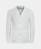 White Relaxed Fit Shirt-Jacket