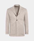 Chaqueta camisa color arena corte Relaxed