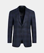 Navy Checked Tailored Fit Havana Blazer