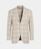 Sand Checked Relaxed Fit Roma Blazer