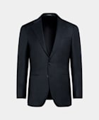 Navy Bird's Eye Tailored Fit Havana Suit Jacket