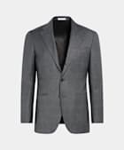Dark Grey Bird's Eye Tailored Fit Havana Suit Jacket