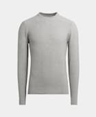 Pull col rond gris clair