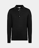 Black Long Sleeve Polo