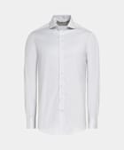 Randig ljusgrå twillskjorta med smal passform