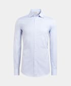 Randig vit twillskjorta med smal passform