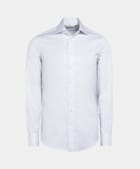 Chemise coupe ajustée en twill blanche à rayures