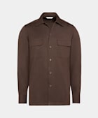 Camisa Safari Oxford marrón intermedio