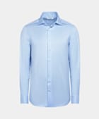 Light Blue Twill Tailored Fit Shirt