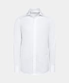 Camicia da smoking bianca in twill tailored fit