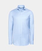 Chemise coupe Tailored bleu clair pied-de-poule