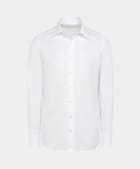 Koszula tailored fit z wydłużonym klasycznym kołnierzykiem biała