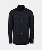 Navy Poplin Tailored Fit Shirt