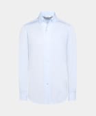 Light Blue One Piece Collar Tailored Fit Shirt