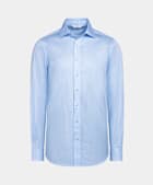 Blue Striped Poplin Tailored Fit Shirt