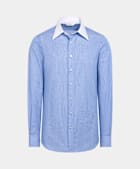 Light Blue Striped Tailored Fit Shirt