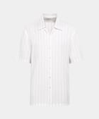White Striped Tailored Fit Short Sleeve Shirt