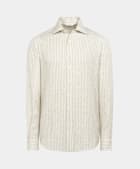 Light Brown Striped Linen Shirt