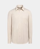 Camisa marr&oacute;n claro de algod&oacute;n