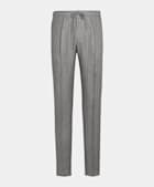 Light Grey Striped Drawstring Ames Trousers