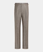 Taupe Pleated Duca Trousers
