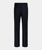 Navy Pleated Duca Trousers